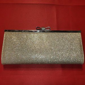 INC International Concepts Gold Glitter Evening Clutch